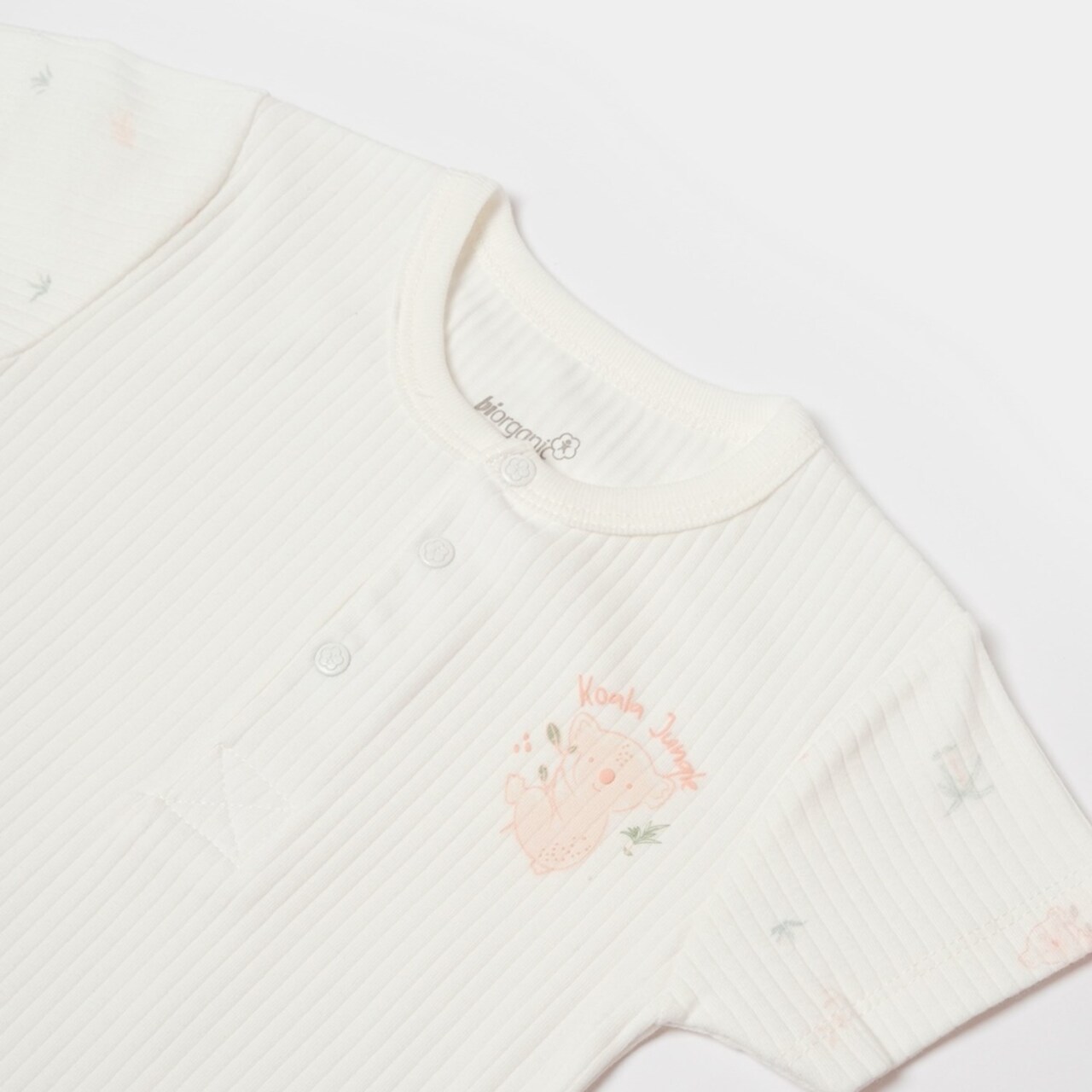 Bibaby Biorganic Koala Jungle Kısa Kol Bebek Body 56972 Pembe - 3