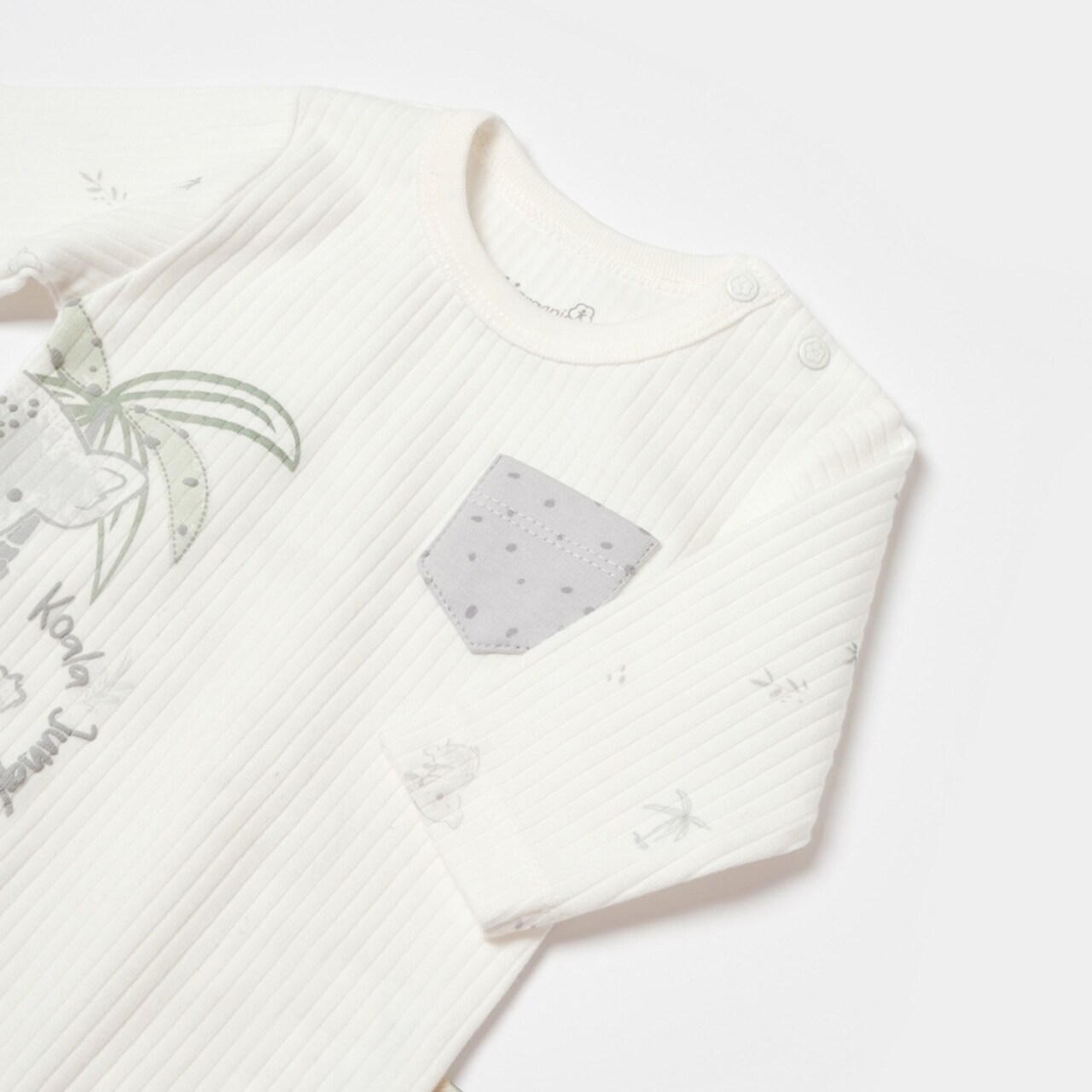 Bibaby Biorganic Koala Jungle Uzun Kol Bebek Body 56969 Gri - 3