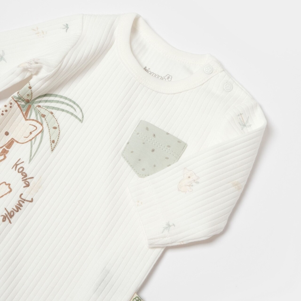 Bibaby Biorganic Koala Jungle Uzun Kol Bebek Body 56969 Mint - 3