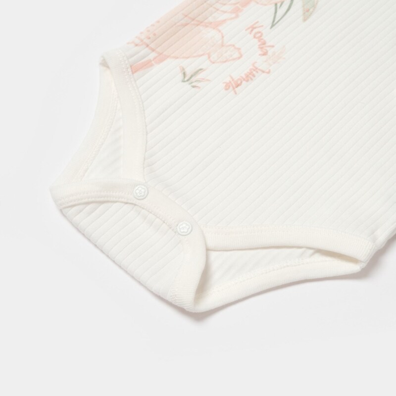 Bibaby Biorganic Koala Jungle Uzun Kol Bebek Body 56969 Pembe - 4
