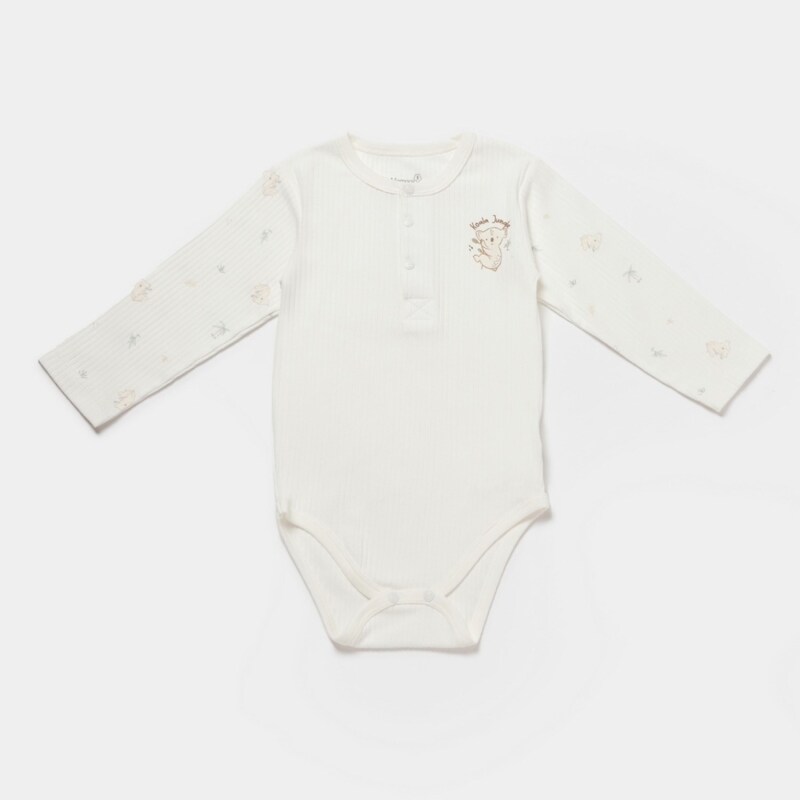 Bibaby Biorganic Koala Jungle Uzun Kol Bebek Body 56973 Mint - 1