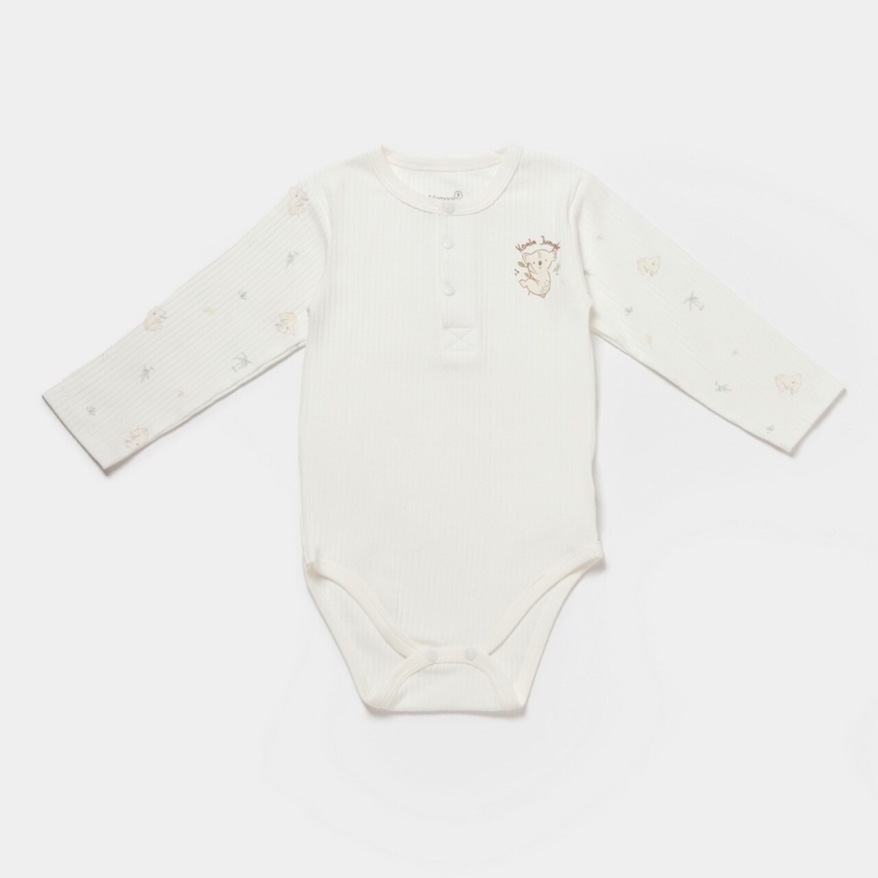 Bibaby Biorganic Koala Jungle Uzun Kol Bebek Body 56973 Mint - 1