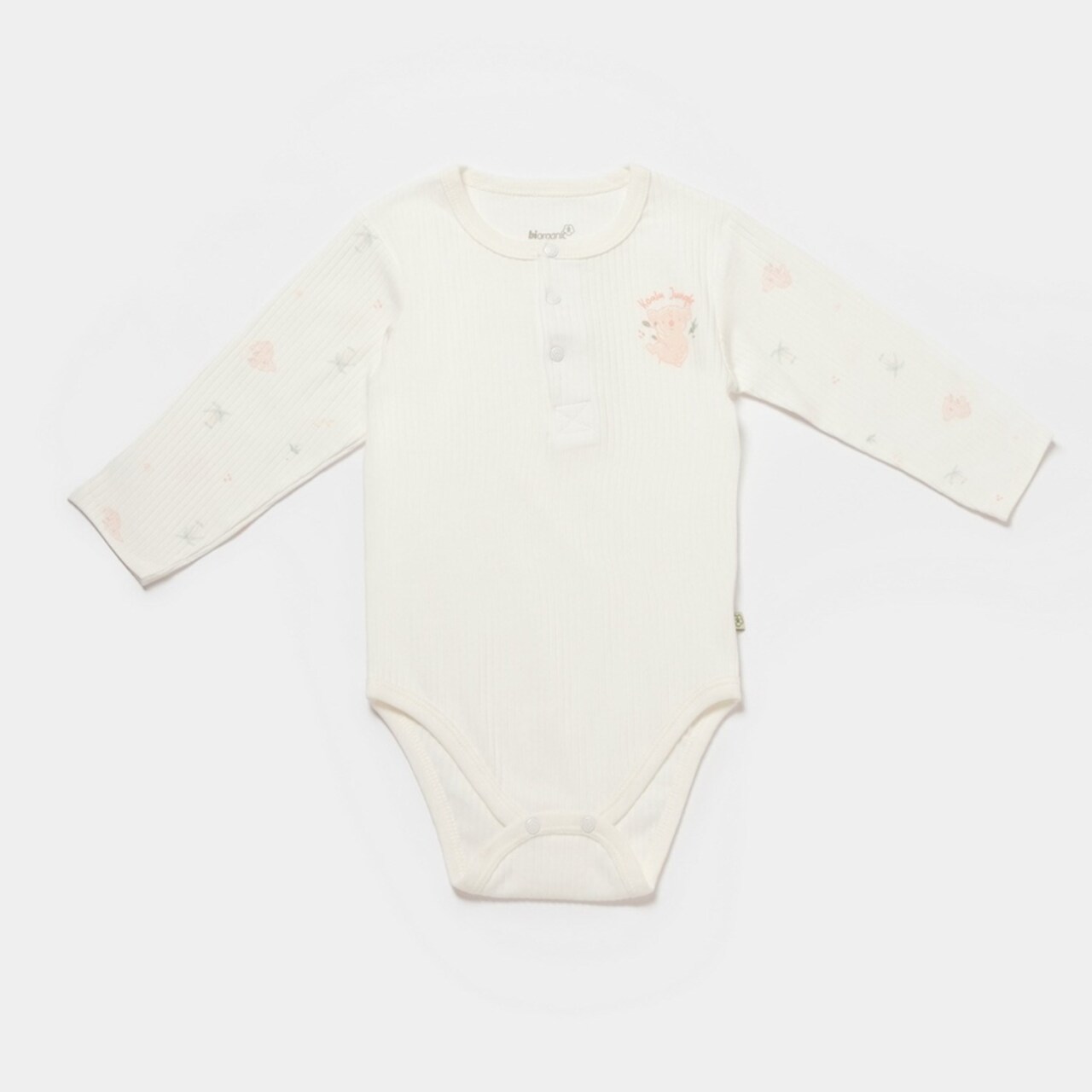 Bibaby Biorganic Koala Jungle Uzun Kol Bebek Body 56973 Pembe - 1