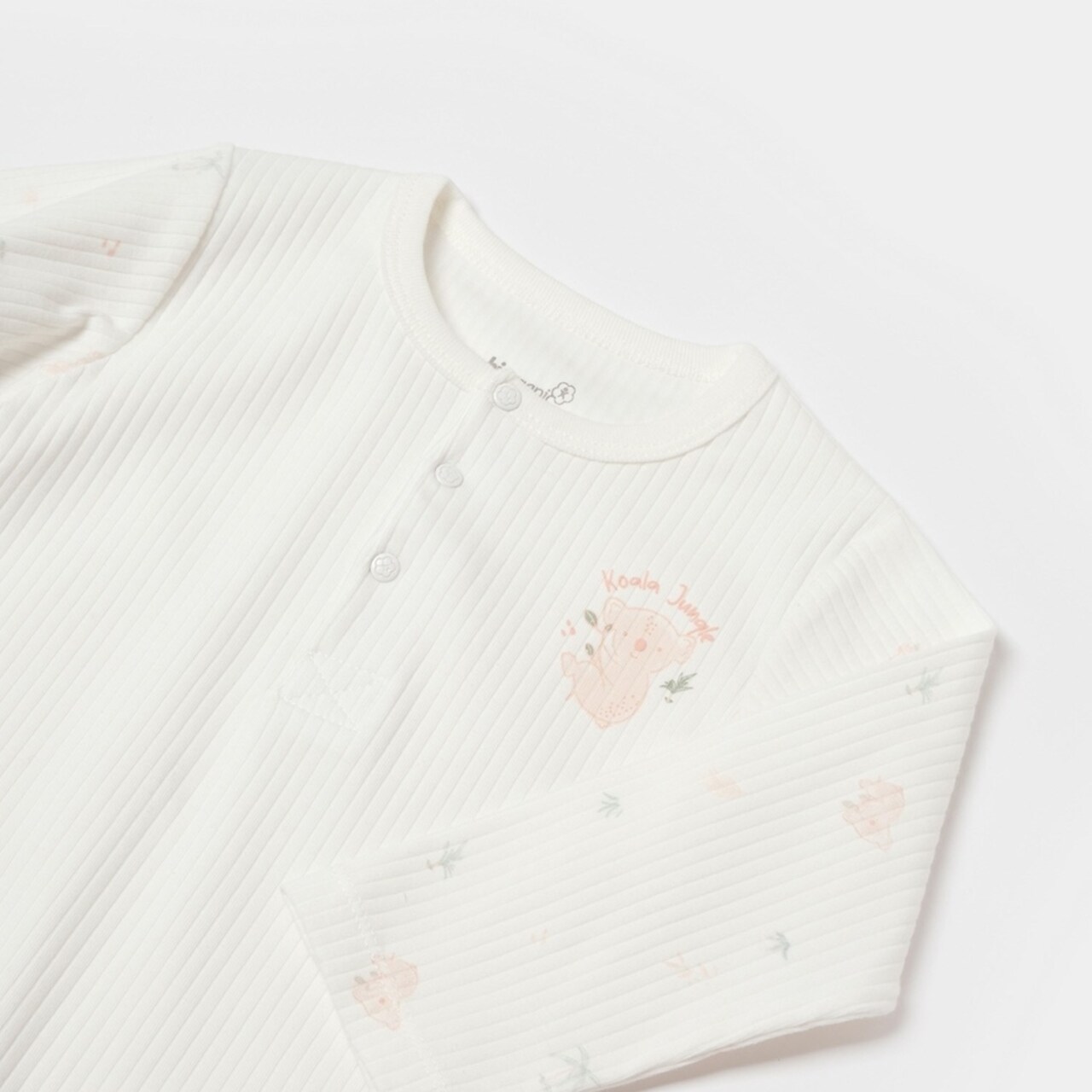 Bibaby Biorganic Koala Jungle Uzun Kol Bebek Body 56973 Pembe - 3