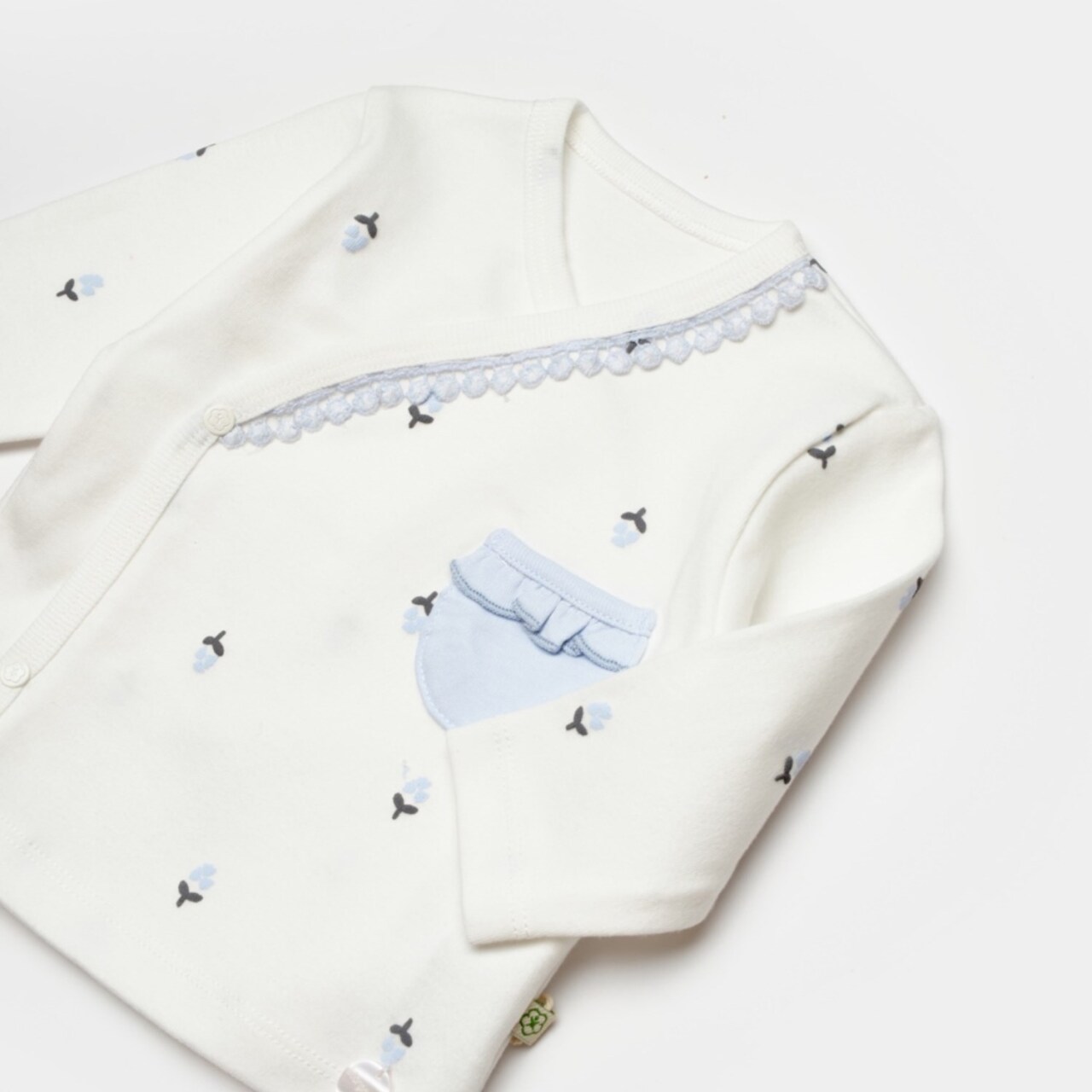 Bibaby Biorganic Love Floral 3 Parça Zıbın Seti 73346 Ekru Lila - 5