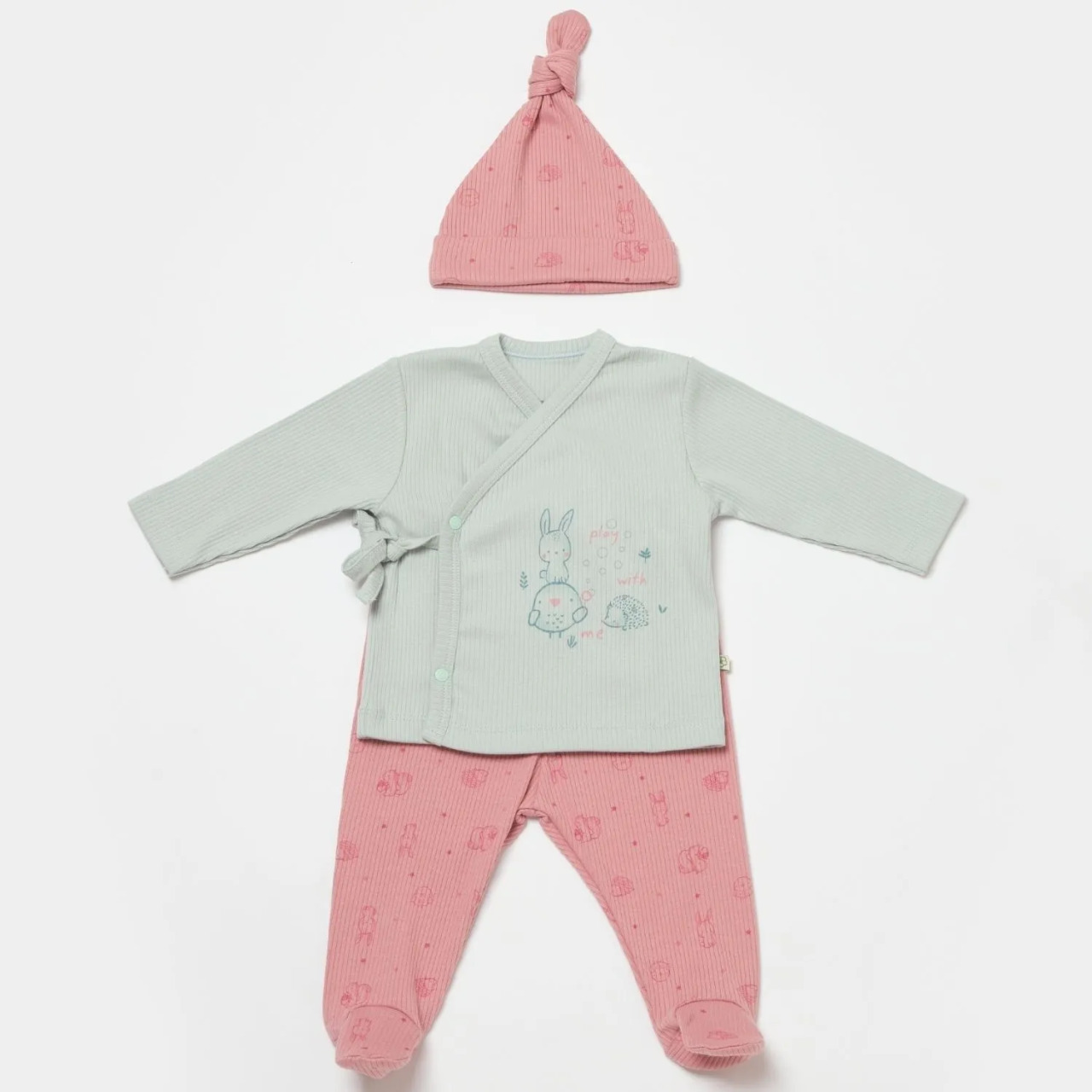 Bibaby Biorganic Modal Play With Me 3'Lü Zıbın Set 58035 Mint - 1