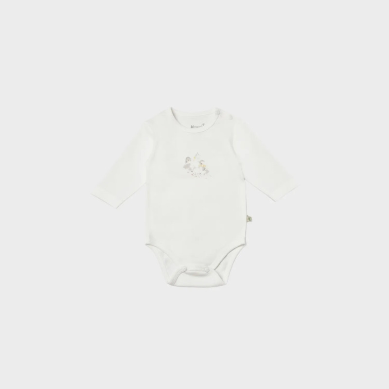 Bibaby Biorganic Penguin Club Bebek Body 56003 Ekru Gri - 1