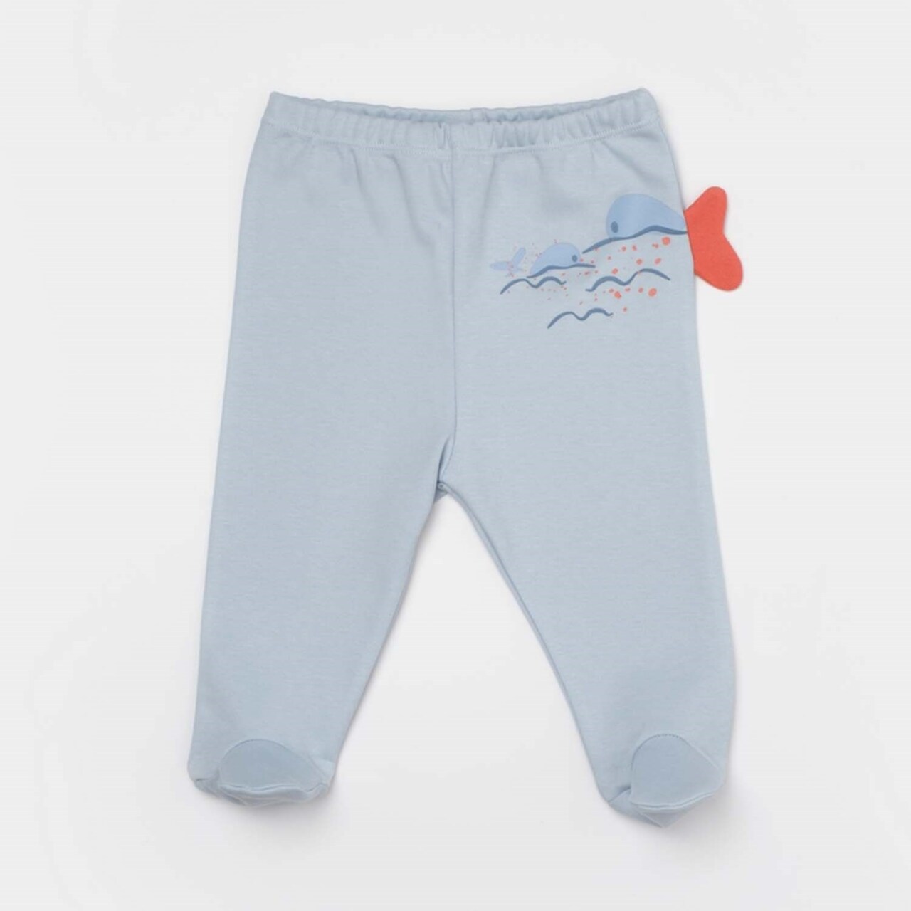 Bibaby Biorganic Sun Lets Sail Patikli Pantolon 57907 Ekru Mavi - 1