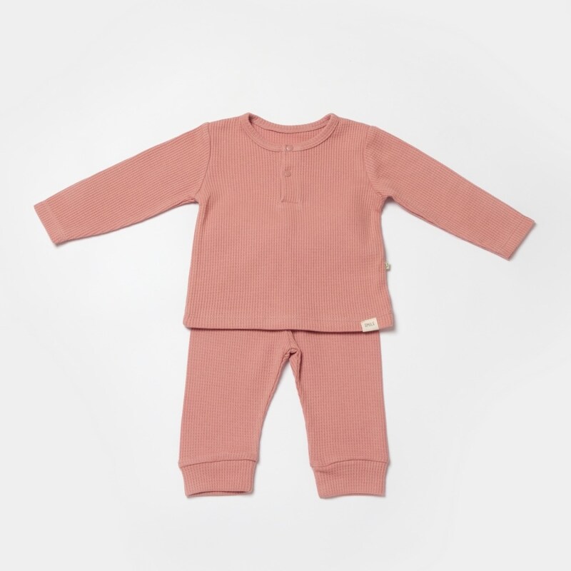 Bibaby Biorganic Waffle Smile 2'Li Takım 59785 Red-Brown - 1