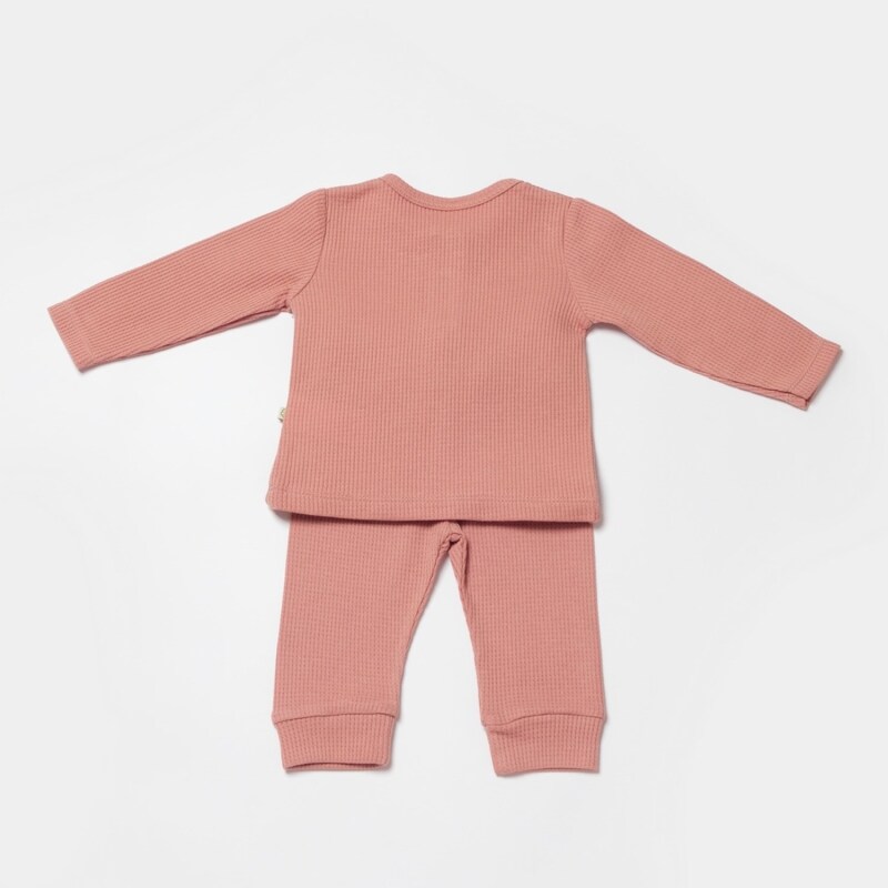 Bibaby Biorganic Waffle Smile 2'Li Takım 59785 Red-Brown - 2