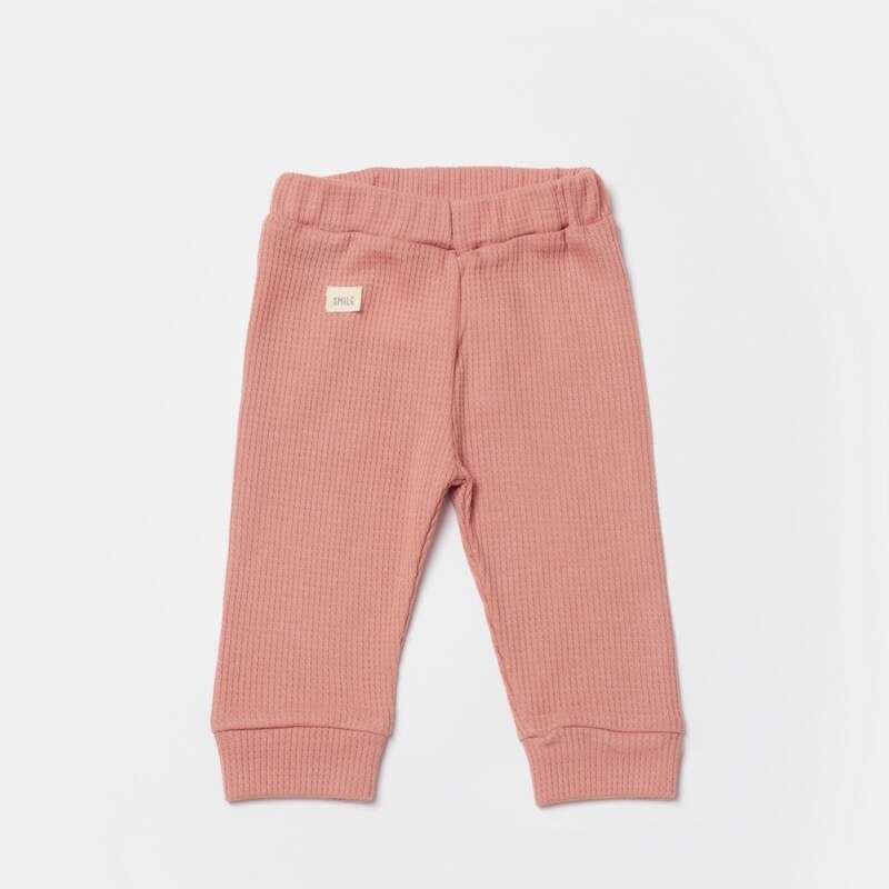 Bibaby Biorganic Waffle Smile Bebek Pantolon 57900 Red-Brown - 1