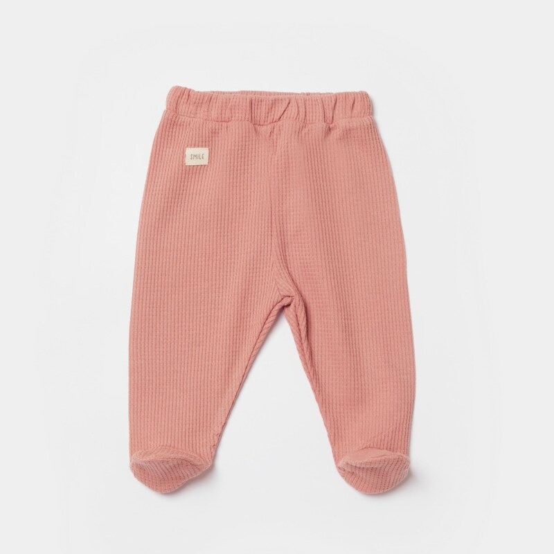 Bibaby Biorganic Waffle Smile Patikli Pantolon 57899 Red-Brown - 1