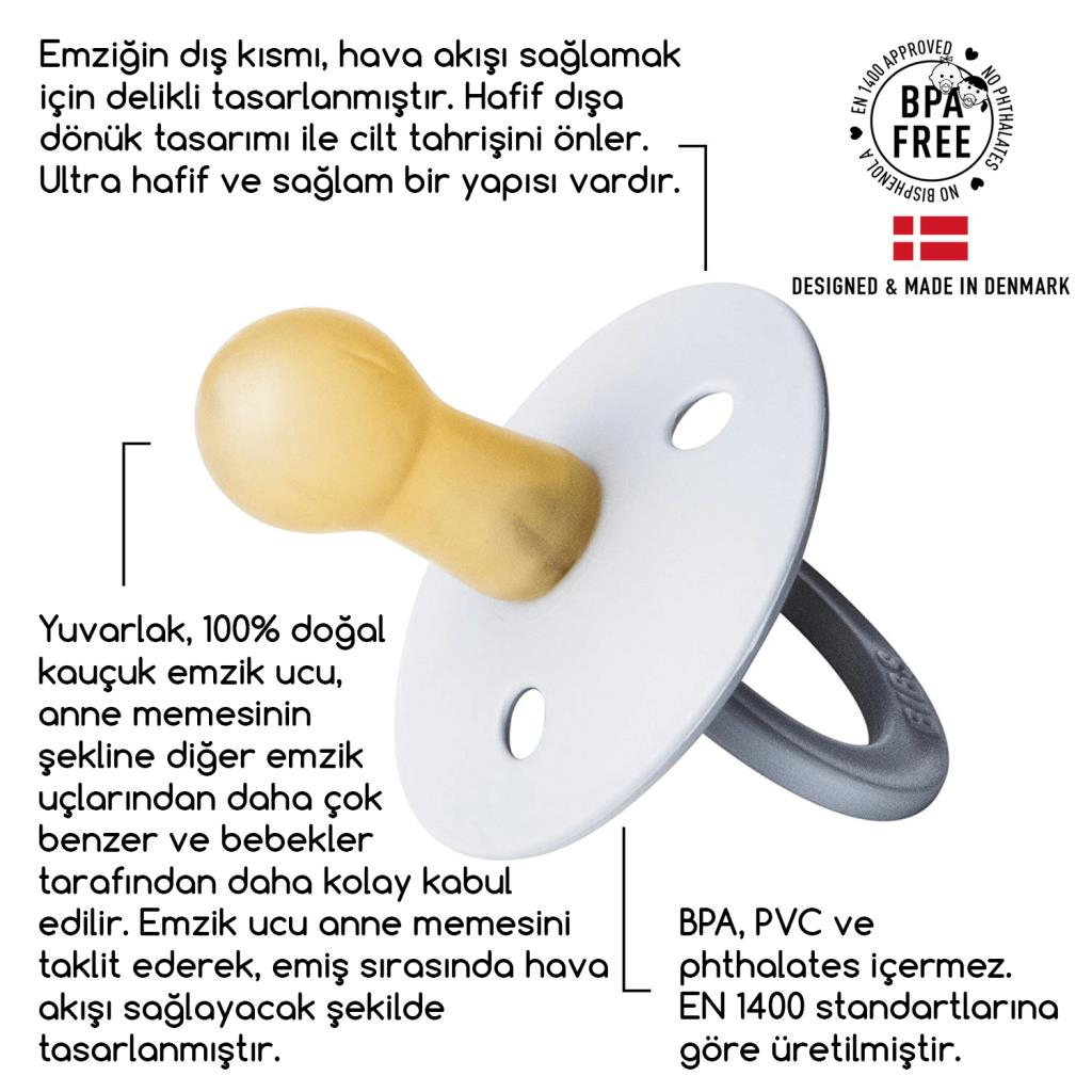 Bibs Colour Kauçuk Emzik 0-6 Ay Candy Apple - 4