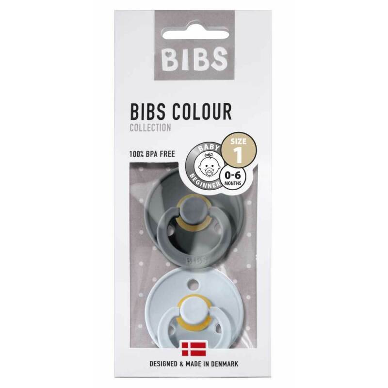 Bibs Colour Kauçuk Emzik 2li 0-6 Ay Iron / Baby Blue - 2