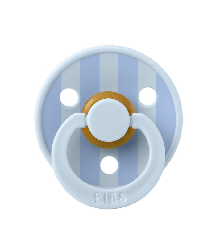 Bibs Studio Colour Block Kauçuk Emzik 0-6 Ay Baby Blue / Dusty Blue - 1