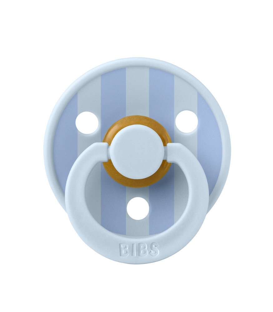 Bibs Studio Colour Block Kauçuk Emzik 0-6 Ay Baby Blue / Dusty Blue - 1