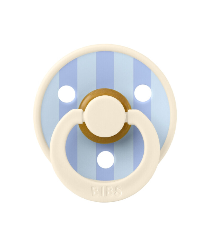 Bibs Studio Colour Block Kauçuk Emzik 0-6 Ay İvory / Dusty Blue - 1