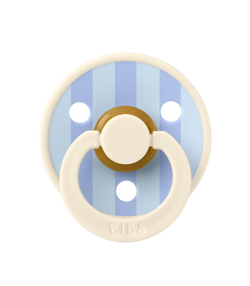 Bibs Studio Colour Block Kauçuk Emzik 0-6 Ay İvory / Dusty Blue - 1