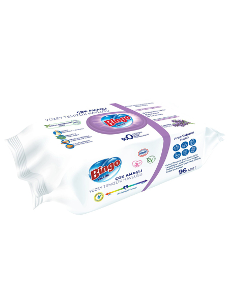 منشفة تنظيف الأسطح من بينجو، 96 قطعة مع صابون الأطباق - Bingo