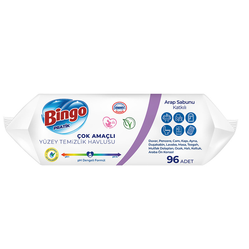 Bingo Yüzey Temizlik Havlusu 96 Adet Arap Sabunlu - 5