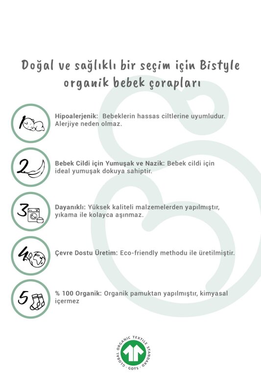Bistyle 5'Li Penye Kaymaz Düz Soket Çorap 10121 Yeşil - 8