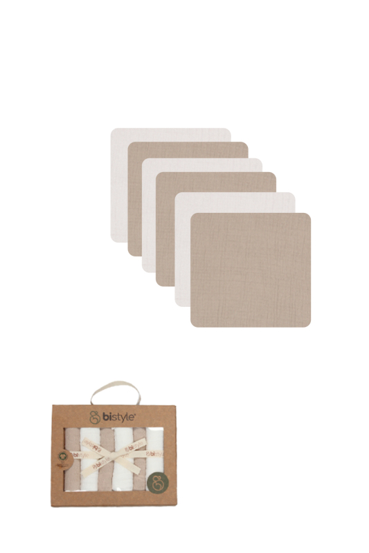 Bistyle 6'lı Müslin Mendil 20x20 cm 90106 Ekru Bej - 1