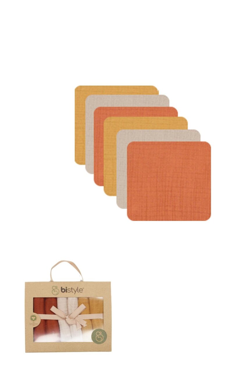 Bistyle 6'lı Müslin Mendil 20x20 cm 90106 Kiremit Bej Hardal - 1