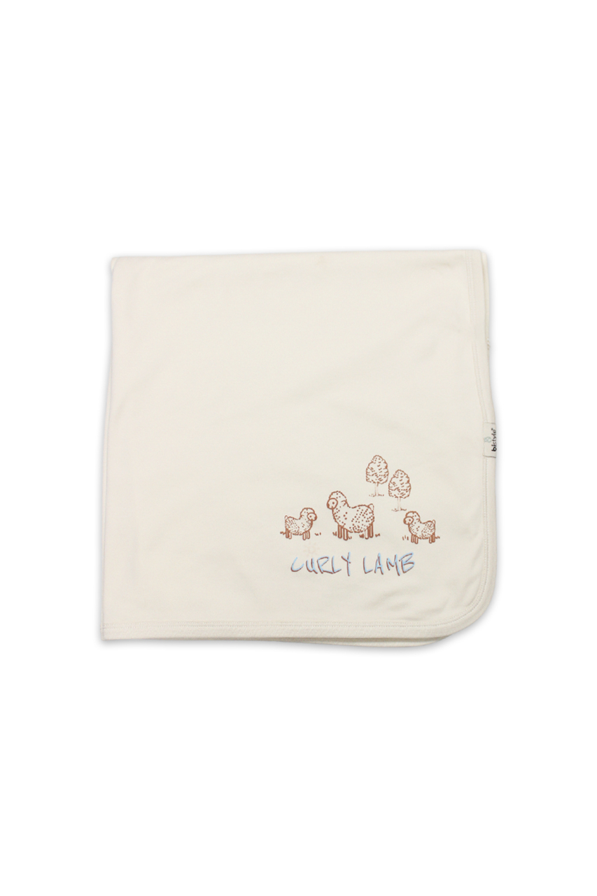 Bistyle Curly Lamb Penye Battaniye 70109 Bej Mavi Ekru - 1