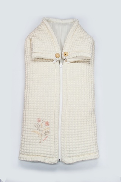 Bistyle Fermuarlı Natural Life Pike Battaniye Girl 70113 Ekru - Bistyle