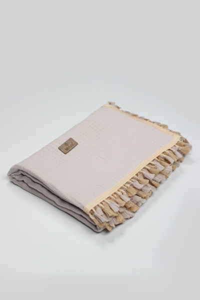 بطانية موسلين عضوية من بيستايل 80×90 بتصميم صدفي 70112 حجري - 4