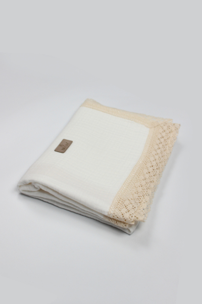 Bistyle Organik Müslin 80x90 Fistolu Battaniye 70112 Ekru - 4