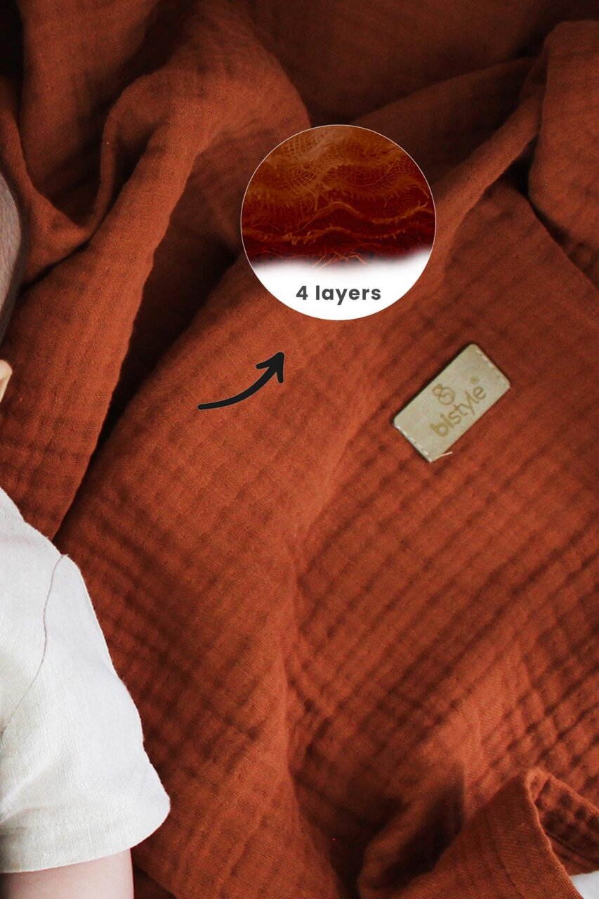 بطانية موسلين ثنائية الطراز 120 × 120 سم 70101 بلاطة - 3