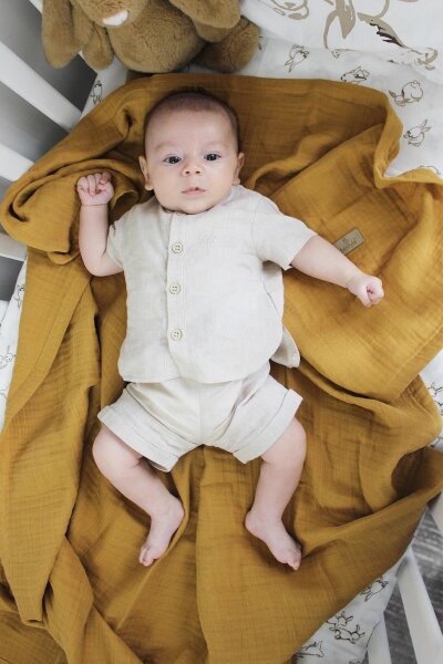 Bistyle Müslin Battaniye 120x120 Cm 70101 Hardal - 2