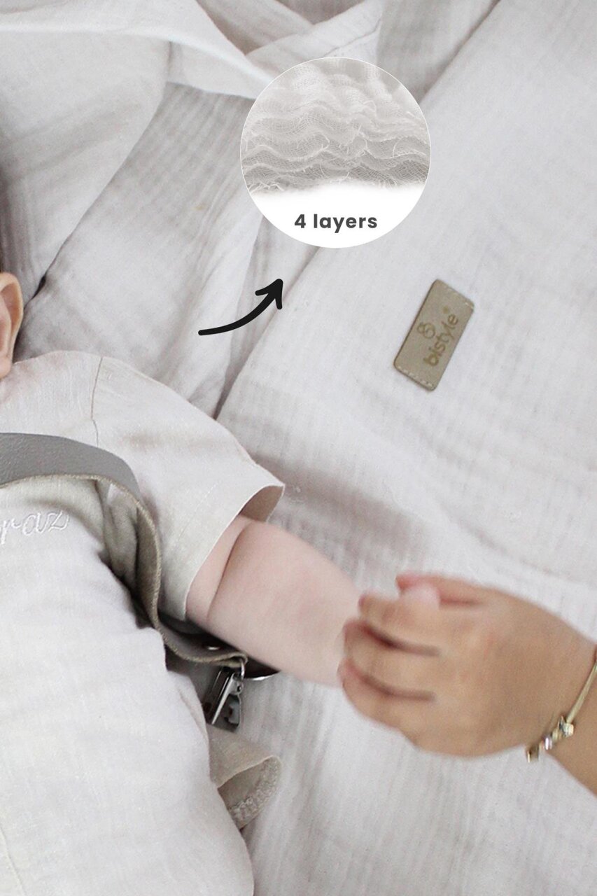 بطانية موسلين ثنائية الطراز 120 × 120 سم 70101 حجري - 3