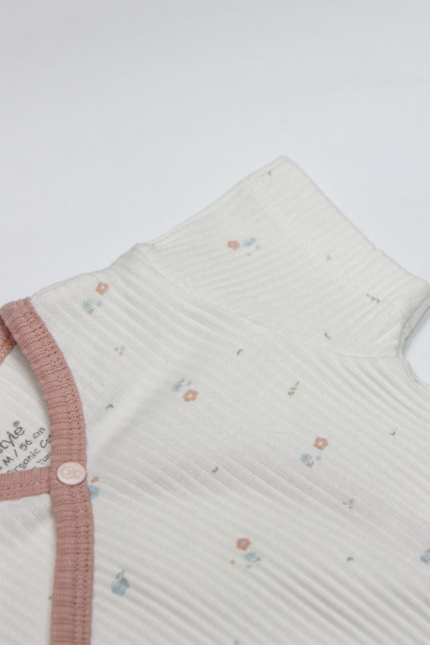 بدلة جسم بيستايل بلوم روز مكونة من قطعتين بأكمام نصفية 17119 لون بيج وردي مغبر - 3