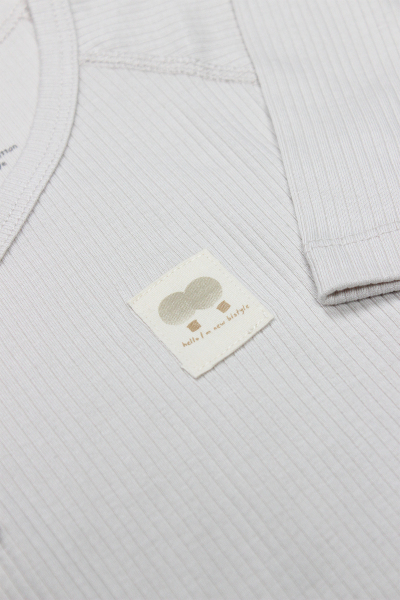 بدلة جسم ثنائية الصدر بأكمام طويلة من مودال عضوي بتصميم بالونات طائرة BS17121 بيج - 2