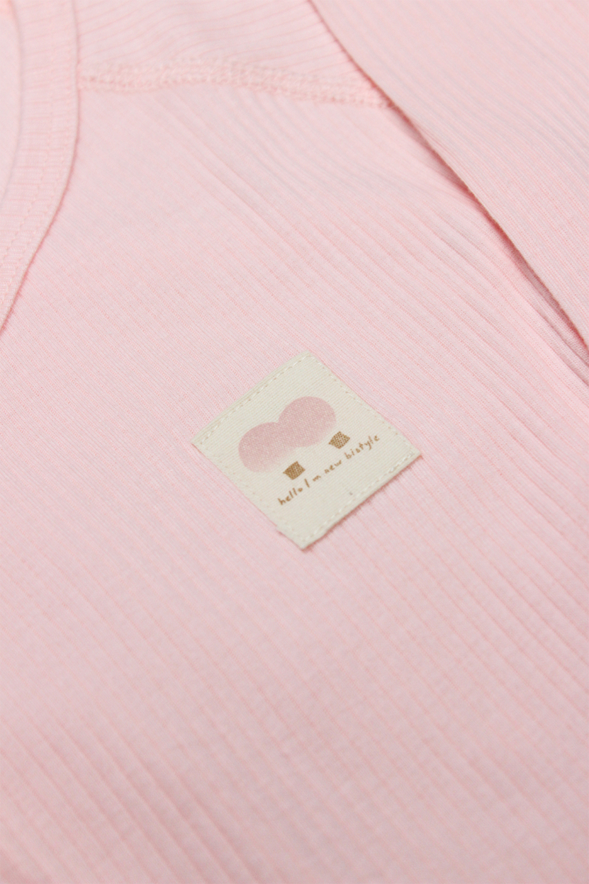 بدلة جسم ثنائية الصدر بأكمام طويلة من قماش البالونات الطائرة العضوي من Bistyle BS17121 وردي - 2