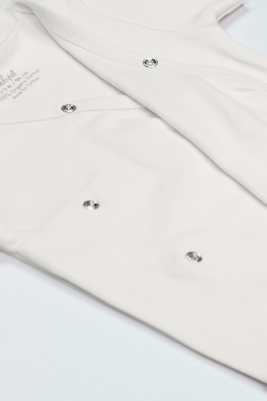 بدلة جسم بيستايل العضوية الطبيعية الأساسية ذات الصدر المزدوج والأكمام الطويلة BS17102 بيج فاتح - 4