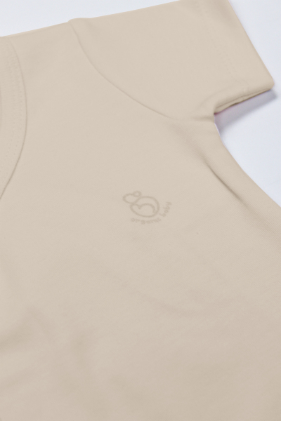 بدلة جسم بيستايل العضوية الطبيعية الأساسية ذات الصدر المزدوج ونصف الأكمام BS17101 بيج - 3