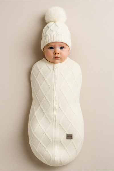 Bistyle Baby İn Swadding Triko Kundak 75108 Ekru - Bistyle