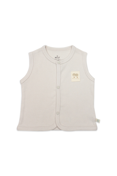 صدرية أطفال ثنائية النمط بتصميم بالونات طائرة BS18110 بيج - Bistyle