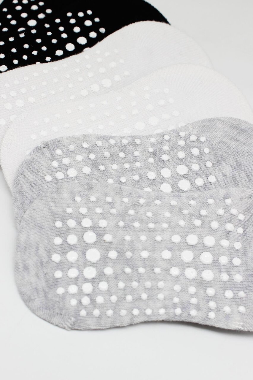 حذاء رياضي من 6 قطع من بيستايل، جوارب قطنية ممشطة مانعة للانزلاق، 20102 رمادي، أبيض، أسود - 4