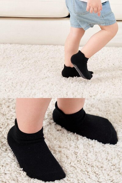 حذاء رياضي من 6 قطع من بيستايل، جوارب قطنية ممشطة مانعة للانزلاق، 20102 رمادي، أبيض، أسود - 5