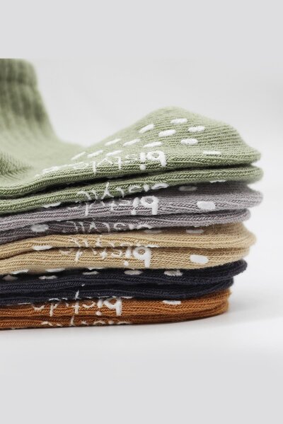 جوارب كاحل سادة غير قابلة للانزلاق من القطن الممشط من بيستايل، عبوة من 5 قطع، 10121 أخضر - 4