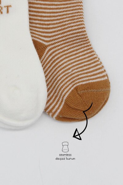 جوارب كاحل قطنية ممشطة بتصميم قلب كبير من بيستايل، عبوة من قطعتين، 10117 لون خردل - 3