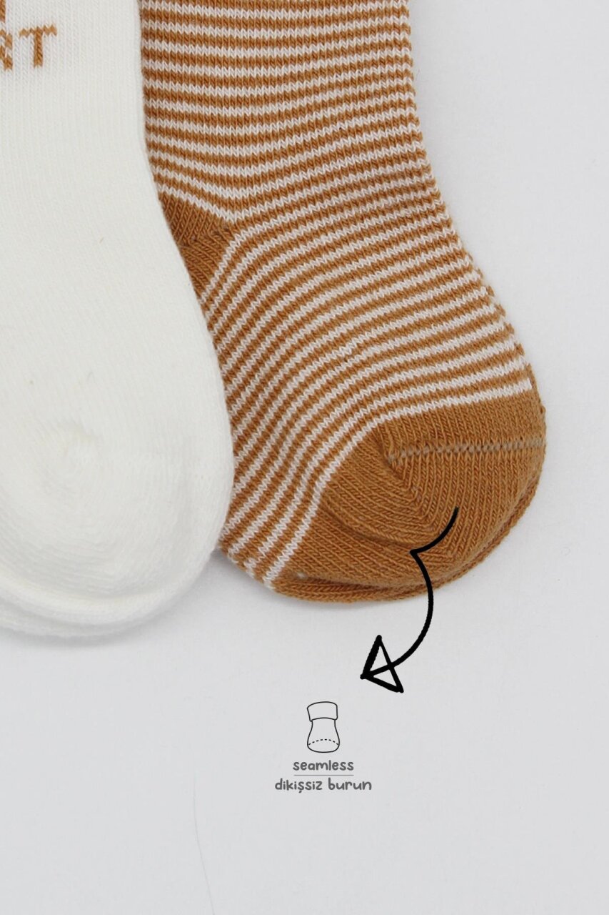 جوارب كاحل قطنية ممشطة بتصميم قلب كبير من بيستايل، عبوة من قطعتين، 10117 لون خردل - 3