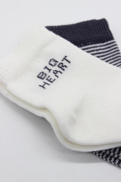 جوارب كاحل قطنية ممشطة بتصميم قلب كبير من بيستايل، عبوة من قطعتين، لون أنثراسيت، 10117 - 4