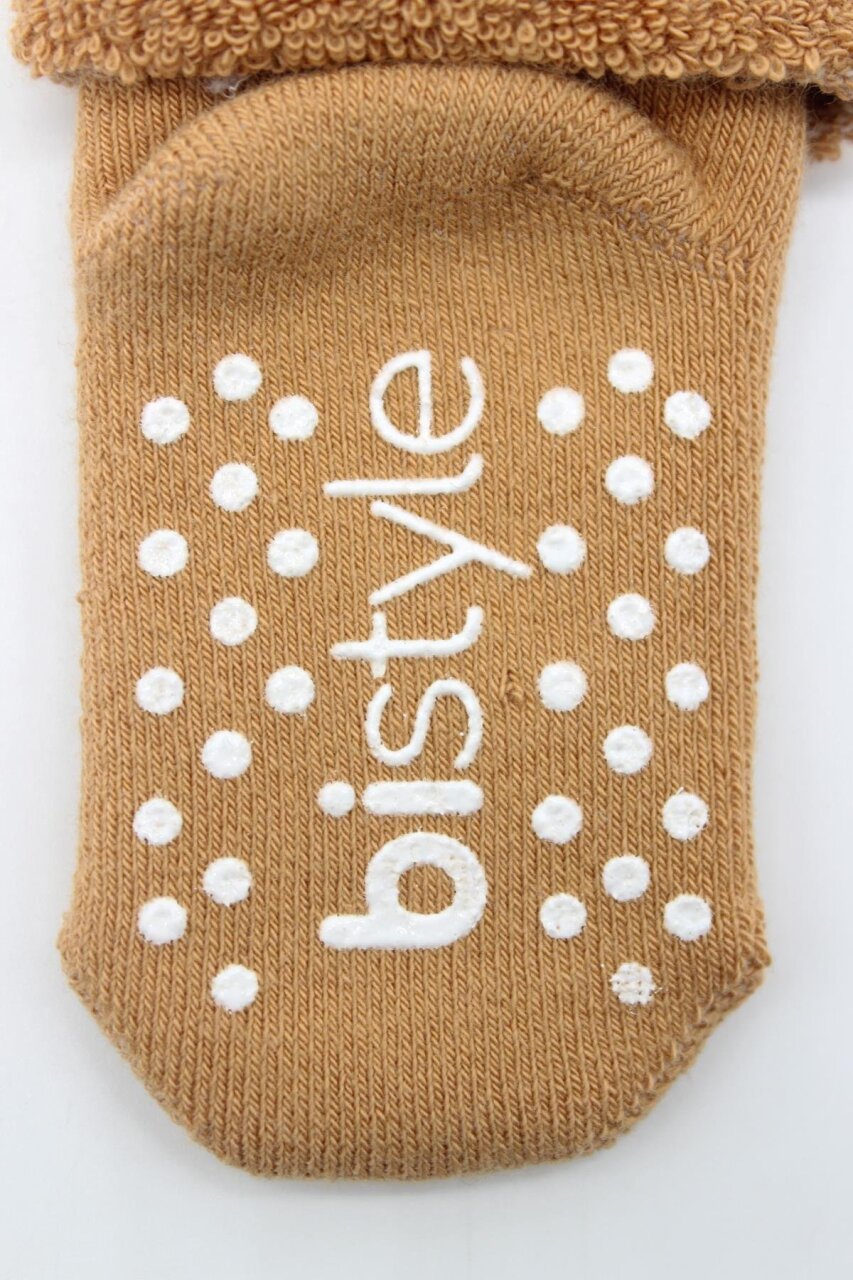 جوارب كاحل من بيستايل غير قابلة للانزلاق مع دائرة، عبوة من قطعتين، لون بيج-خردلي، 10503 - 5