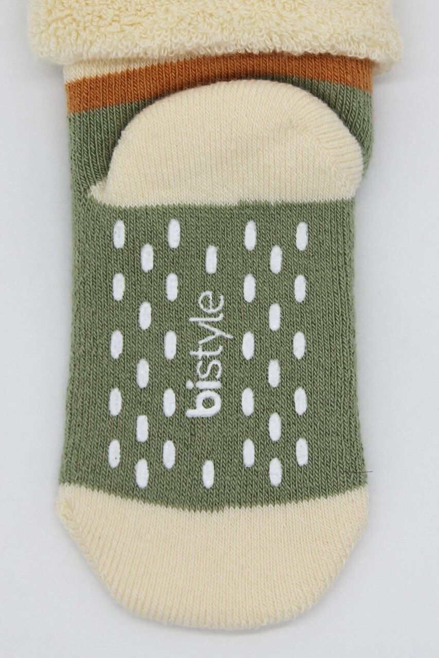 جوارب كاحل منفوشة غير قابلة للانزلاق منقطة ثنائية النمط، عبوة من قطعتين BS10502 Nil - 5