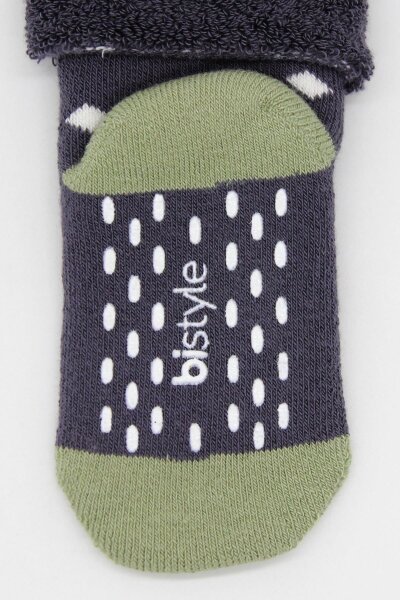 جوارب كاحل منفوشة غير قابلة للانزلاق من Bistyle منقطة، عبوة من قطعتين BS10502 أنثراسايت - 5